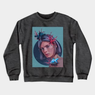 Girl and fish Crewneck Sweatshirt